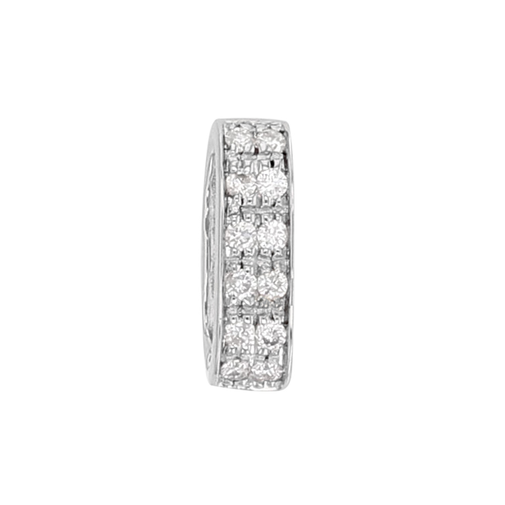18ct white gold bail, studded with 2 rows of 6 diamonds (0.8ct) 10 x 3 mm