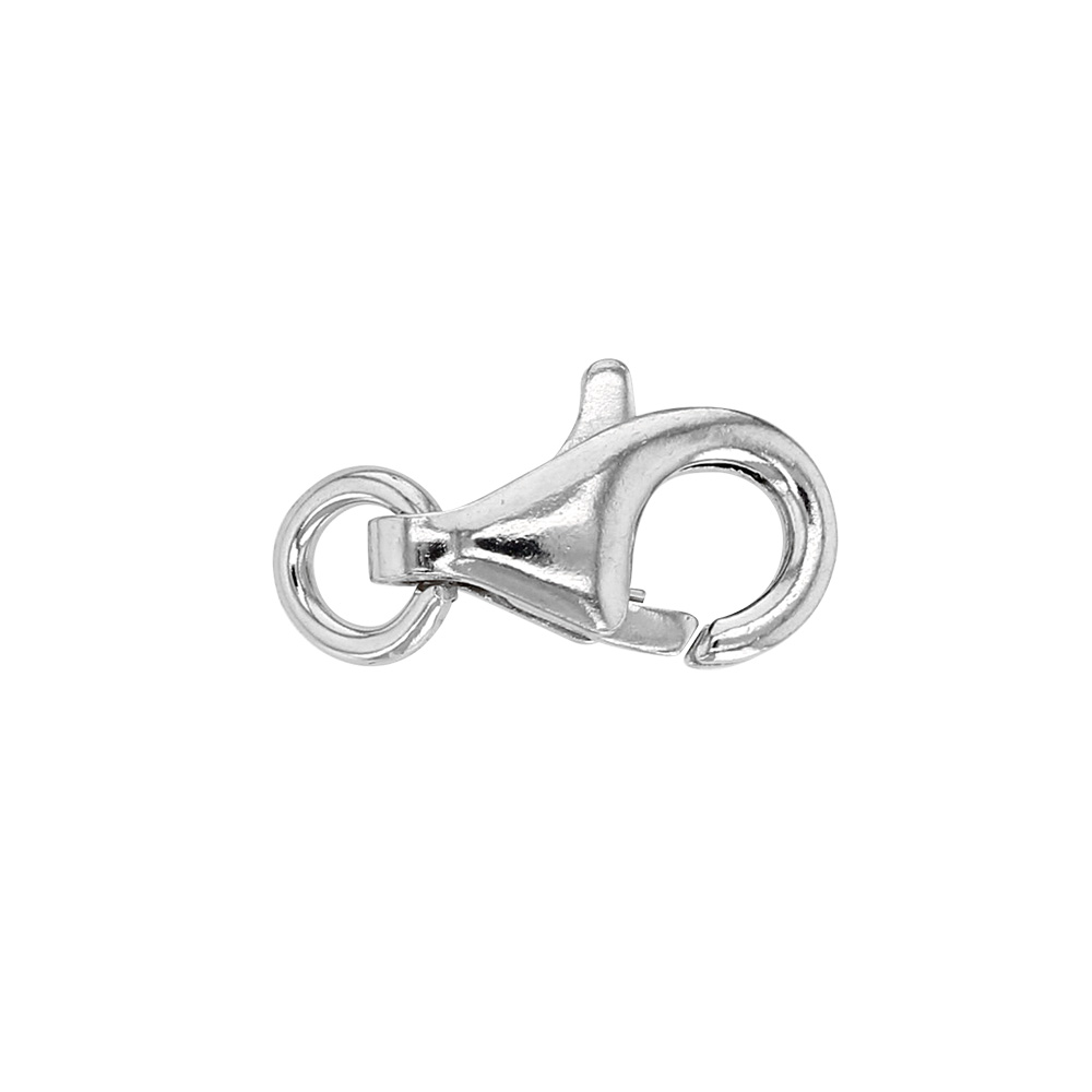 18ct white gold trigger catch with jump ring - 11mm