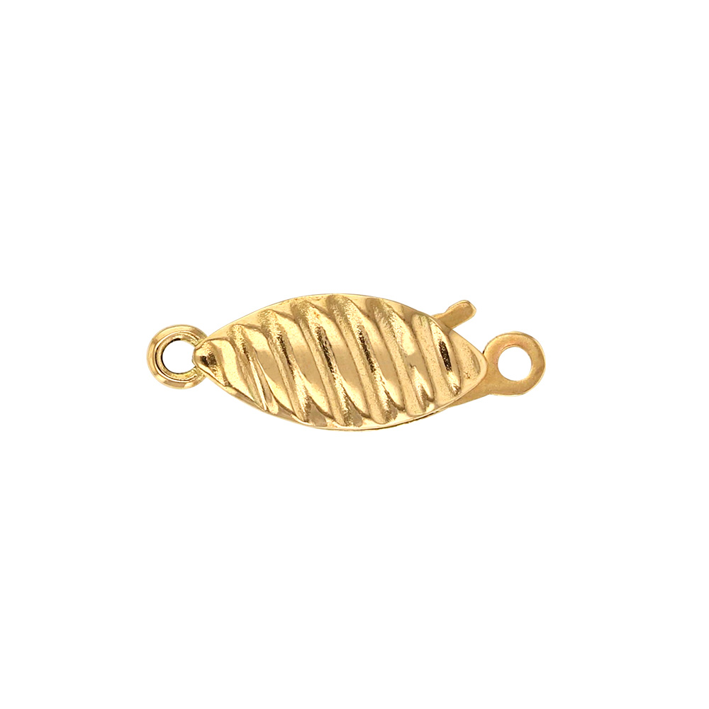 Fluted 18ct gold necklace catch, 15 x 5mm