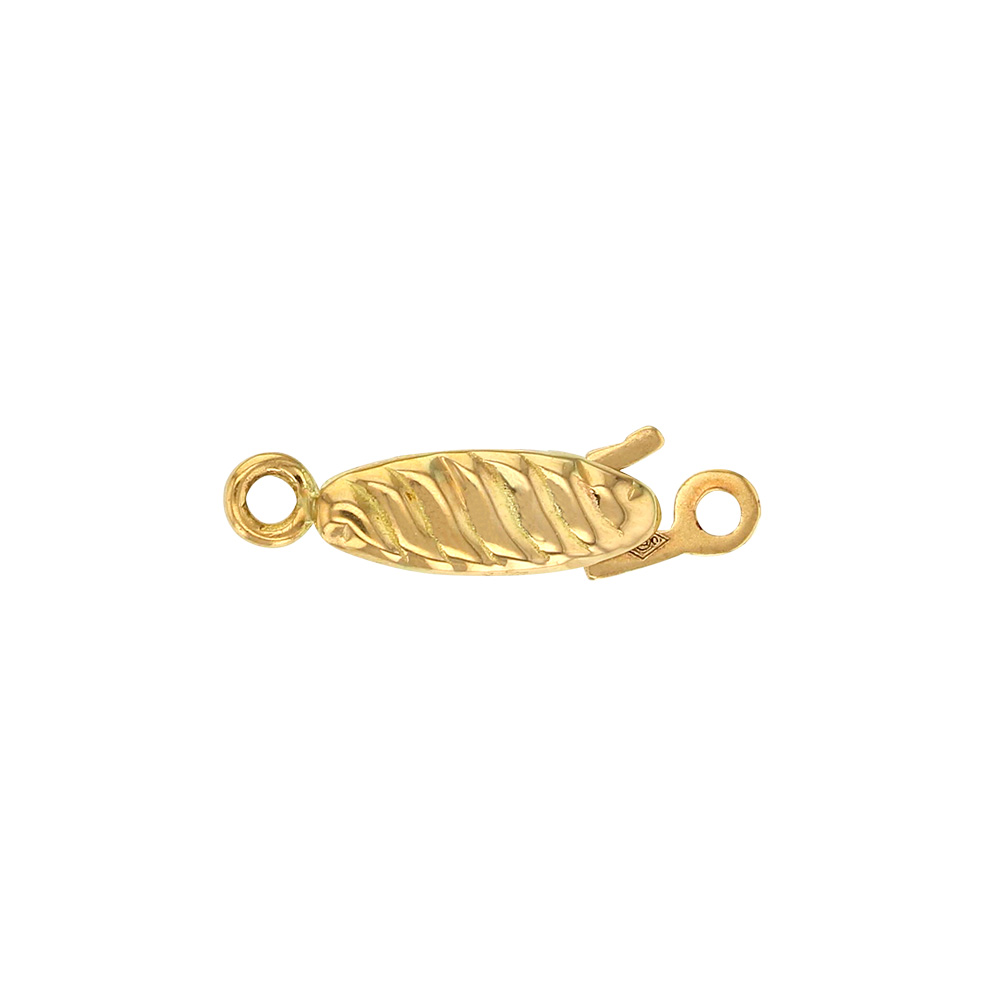 Fluted 18ct gold necklace catch, 15 x 3mm