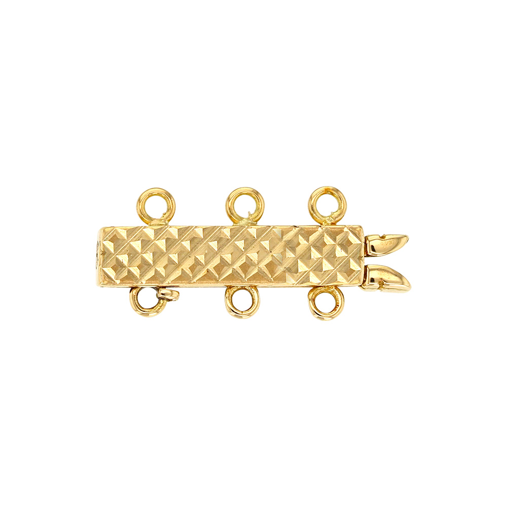 Multi strand 18ct gold clasp for pearl neckace, 18mm