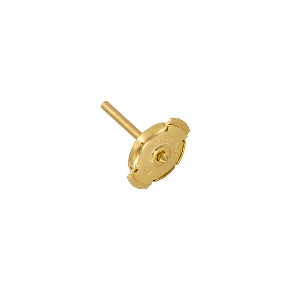 Pair of small 18ct gold Guardian earring fittings - 6mm