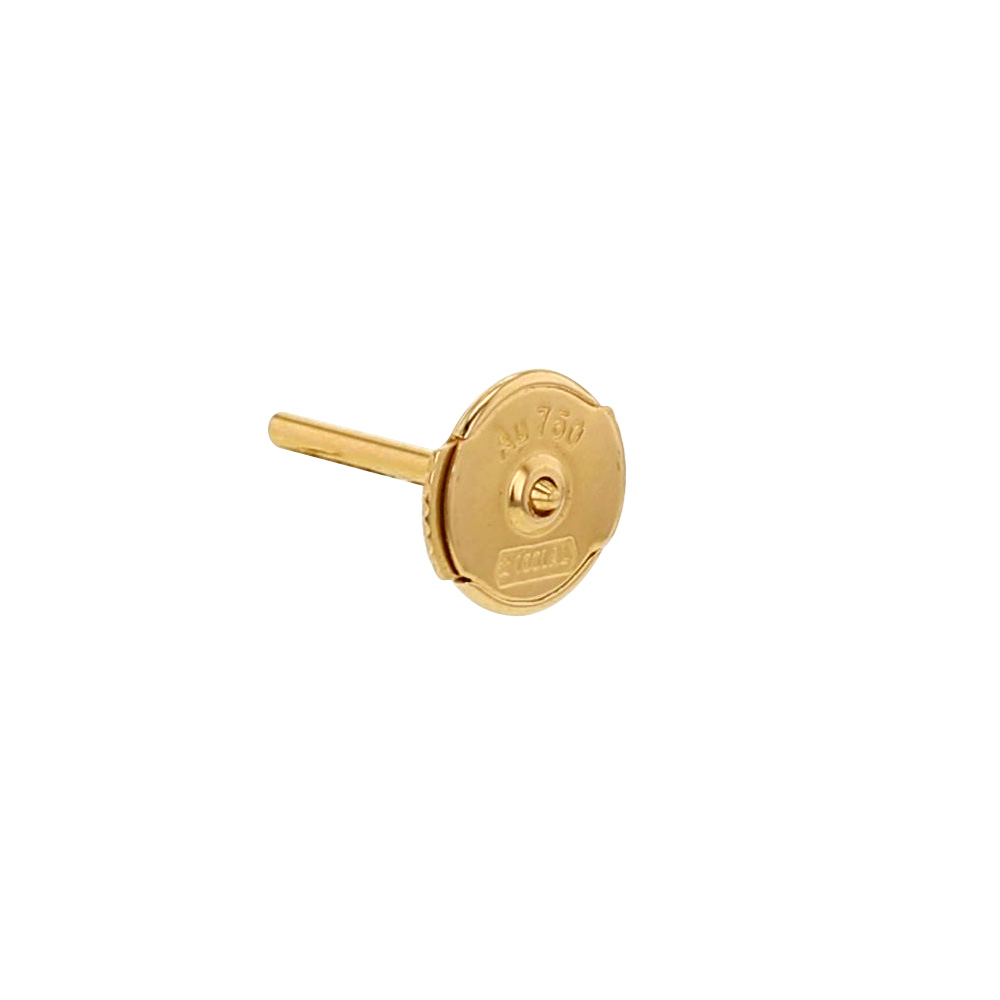 Pair of small 18ct gold S'TOP earring fittings - 6mm