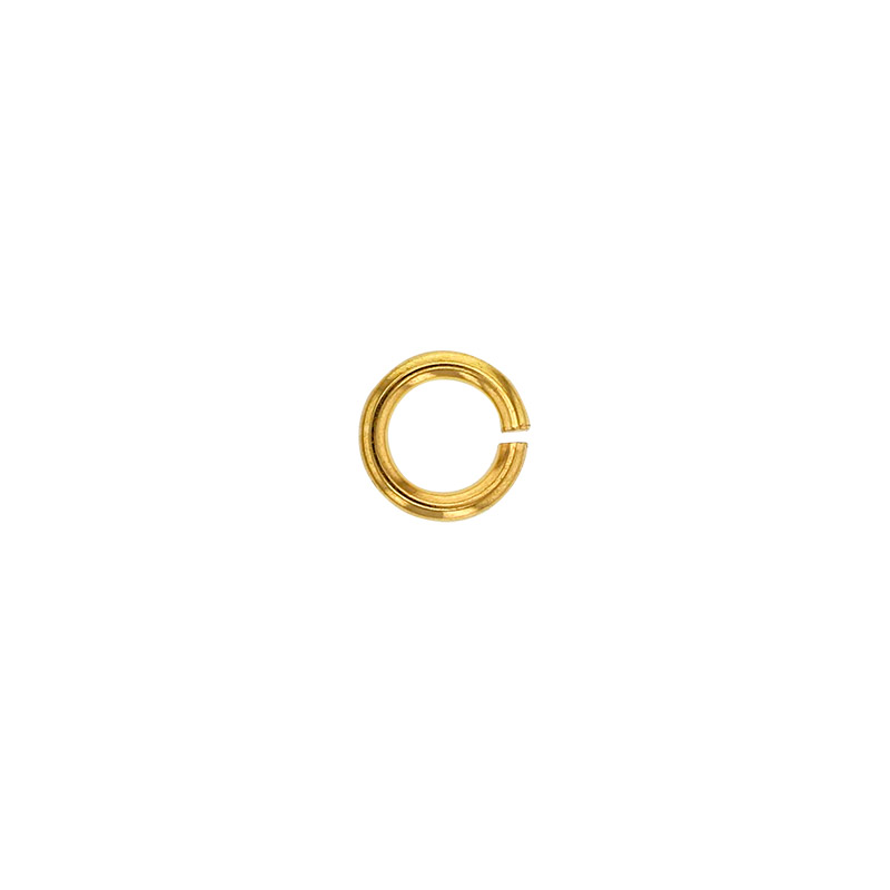 Yellow 2mm 18 ct gold round jump ring, wire diametre 0.5mm