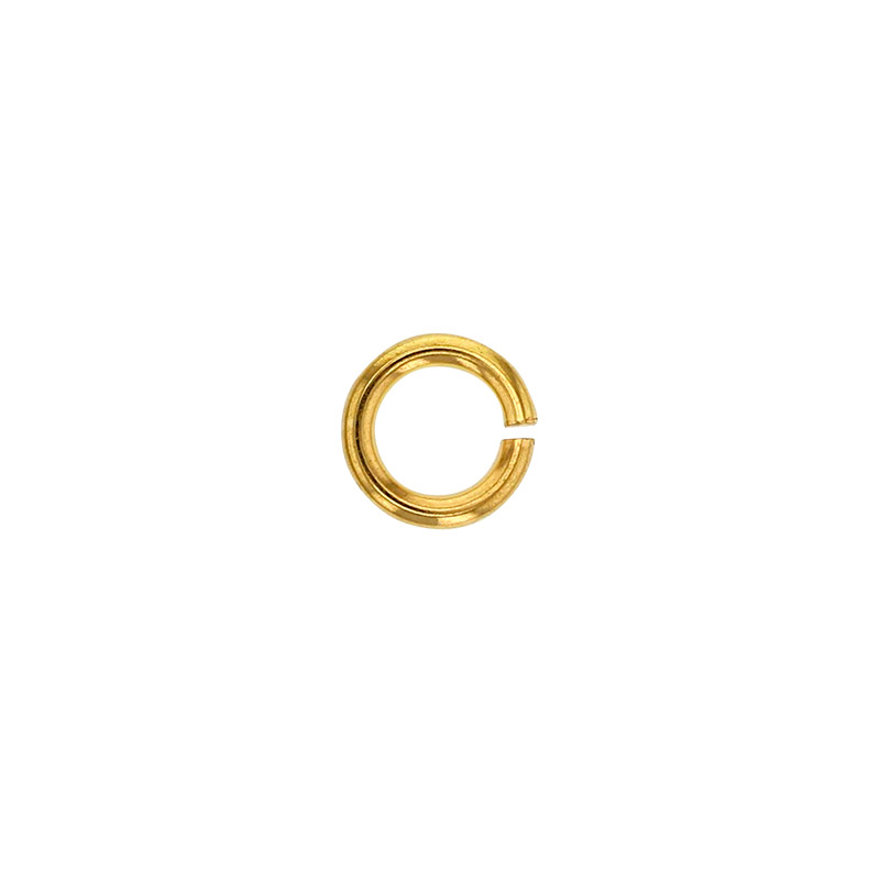 Yellow 3.5mm 18 ct gold round jump ring, wire diametre 0.7mm