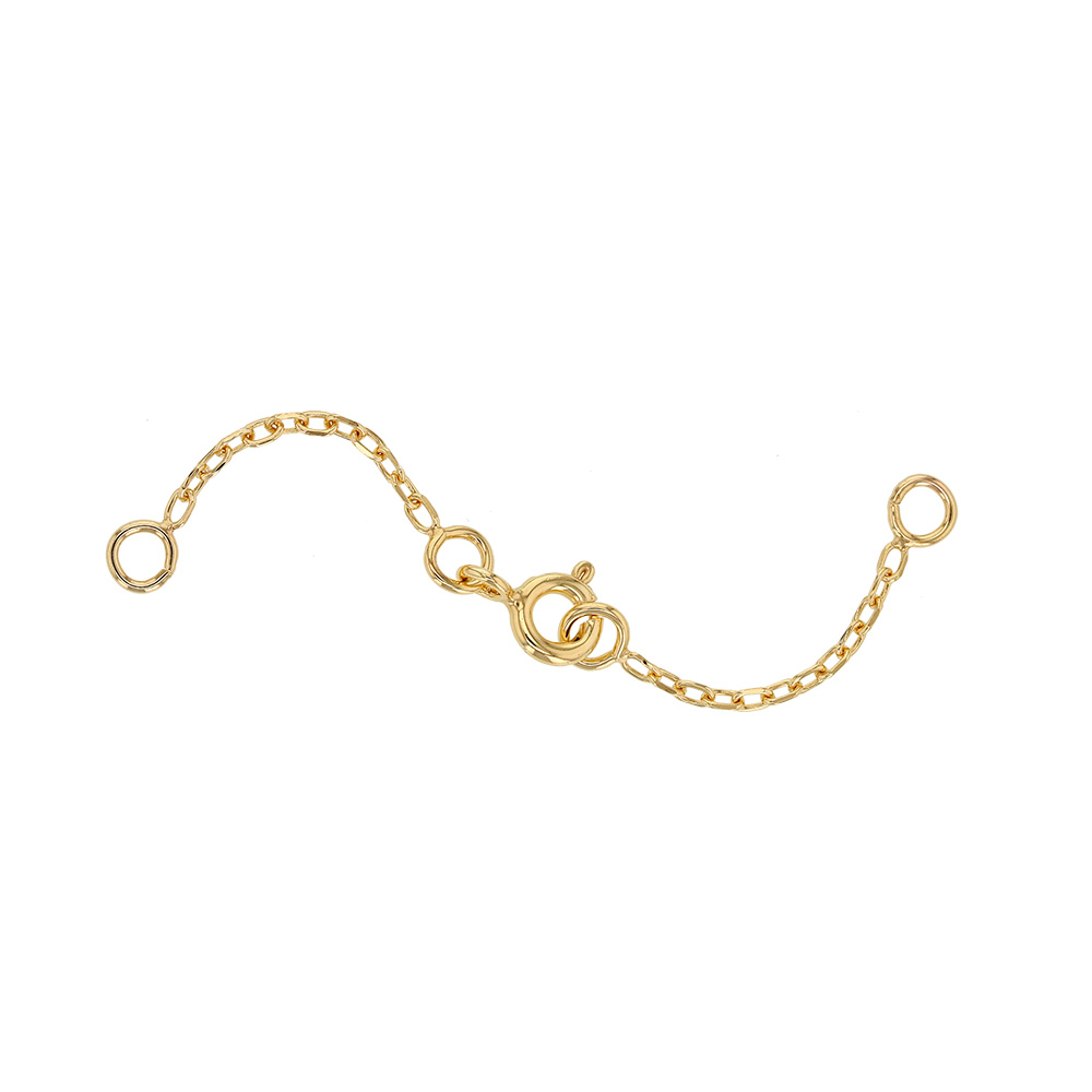 9ct gold double safety chain - trace chain