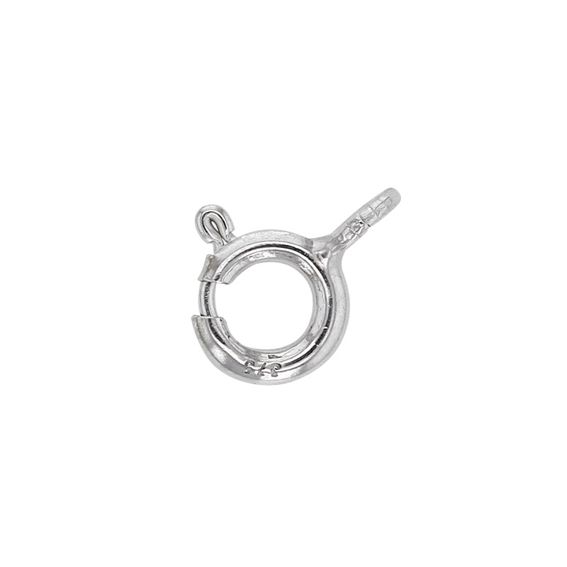 9ct rhodium-plated white gold bolt ring clasp - 5.5mm