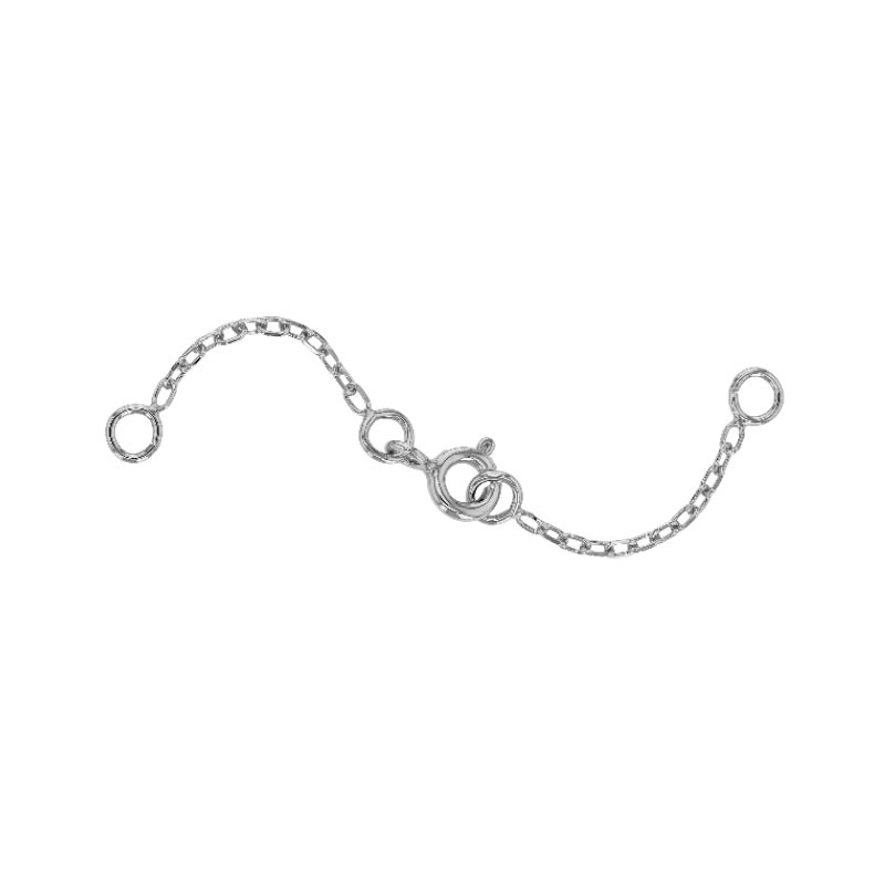 9ct white gold double safety chain - trace chain