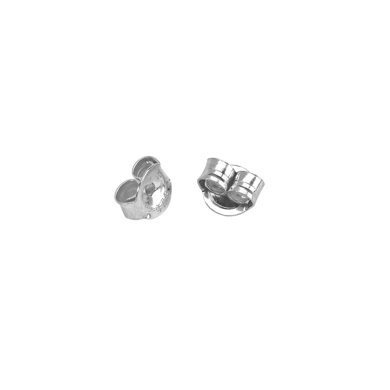 Rhodium plated sterling silver ear scrolls