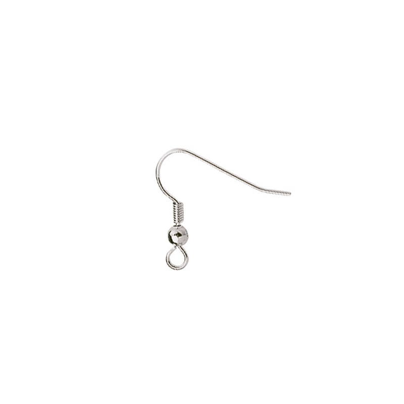 Fils d\\\'oreilles crochet métal argenté fil américain (x50)