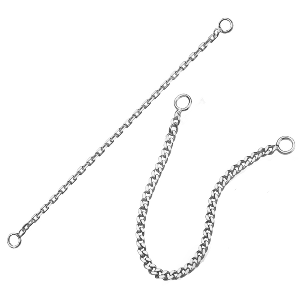 Sterling silver single safety chains for bracelet L 65mm