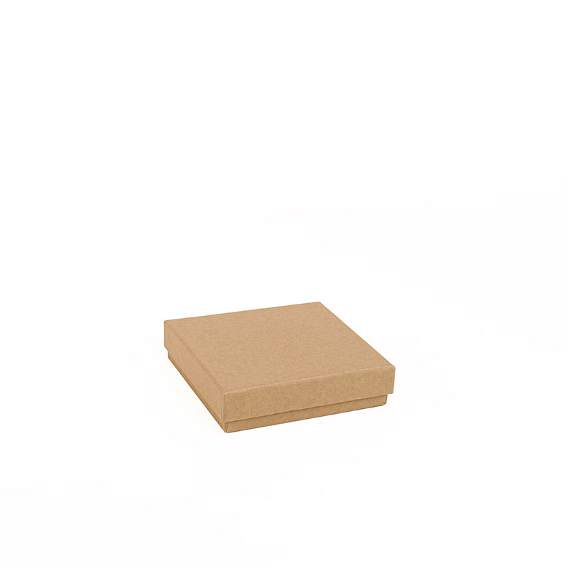 Kraft card dispatch box 9 x 9 x 2.4cm, man-made cream coloured foam insert