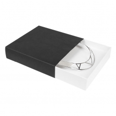 Matt black card matchbox style bracelet box, glossy white drawer