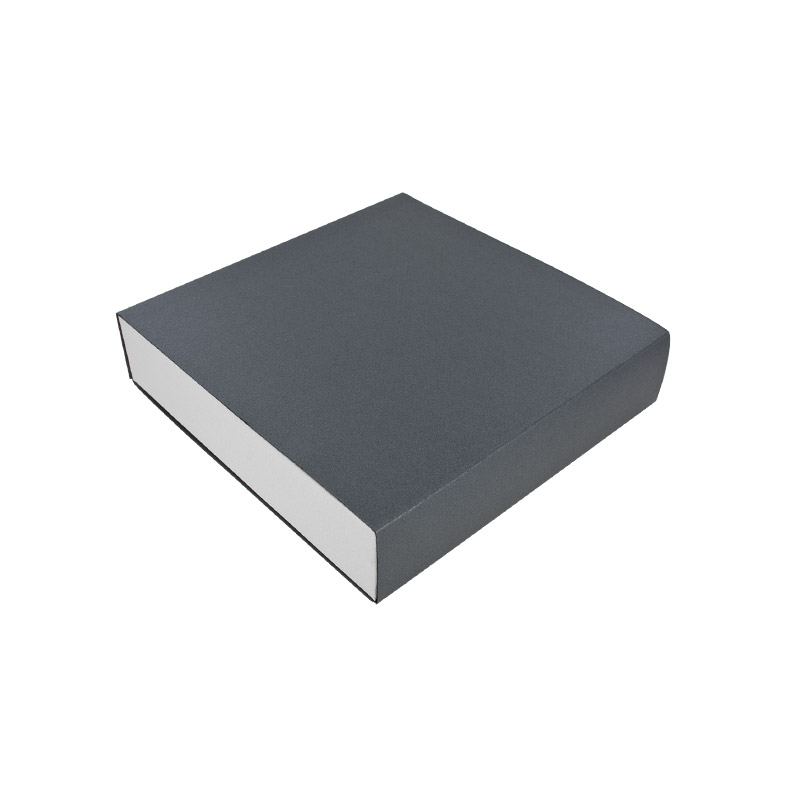 Pearlescent grey card matchbox style necklace box, light grey drawer
