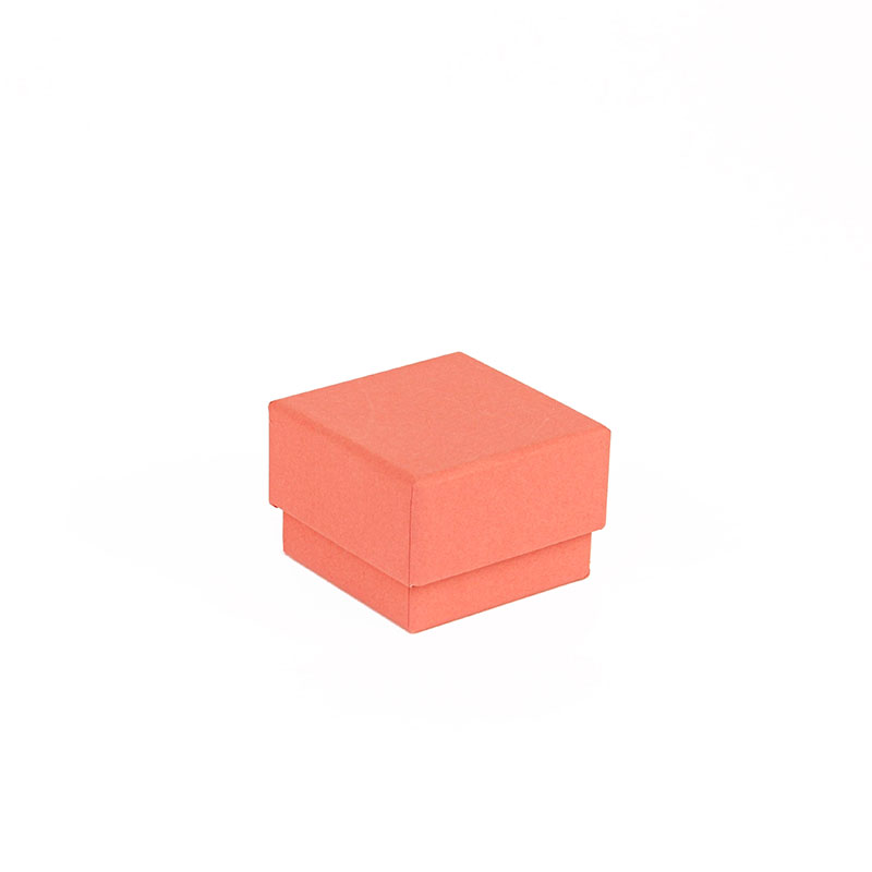 Smooth finish coral colour card ring box