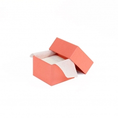 Smooth finish coral colour card ring box