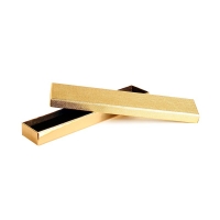 Textured and smooth shiny gold-coloured card bracelet box