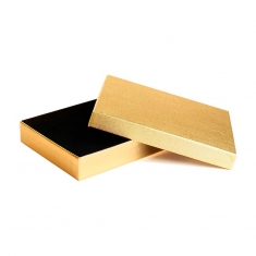 Textured and smooth shiny gold-coloured card necklace box