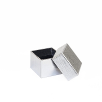 Textured/smooth-finish, silver-coloured card ring box