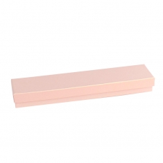 Pearlescent and matt finish light pink card jewellery presentation box