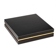 Matt finish card jewellery presentation boxes with shiny metallic contrast