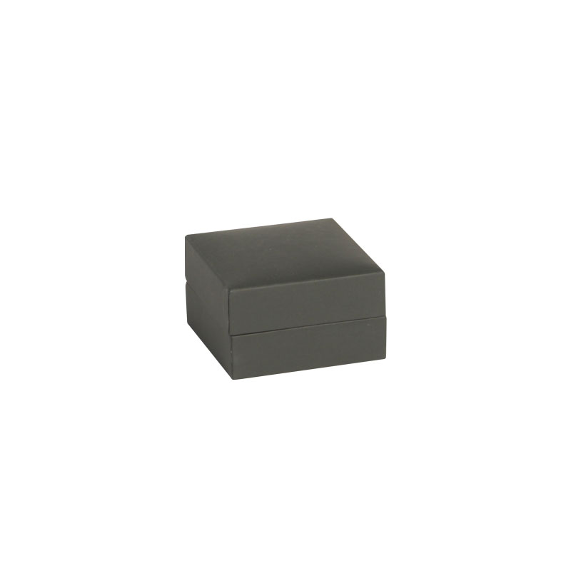 Dark grey matt finish leatherette earring box