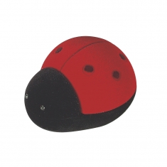 Ladybird ring box in black and red velvet