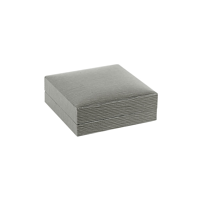 Leatherette universal box with grey herringbone pattern
