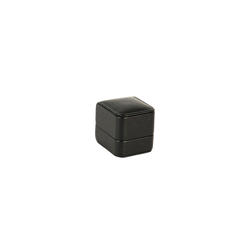 Black smooth finish man-made cowhide leatherette jewellery presentation boxes