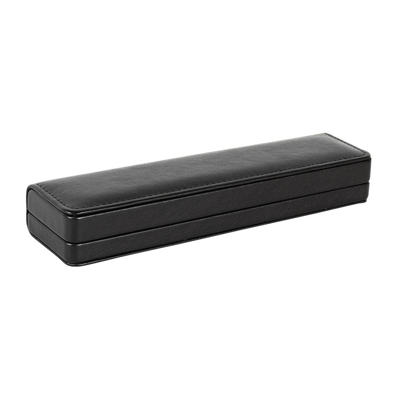 Black smooth cowide finish man-made leatherette bracelet box