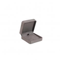 Grey man-made suedette finish earring/pendant box