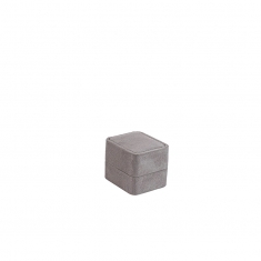 Grey man-made suedette finish ring box