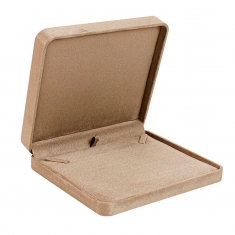 Taupe, man-made suedette finish necklace box