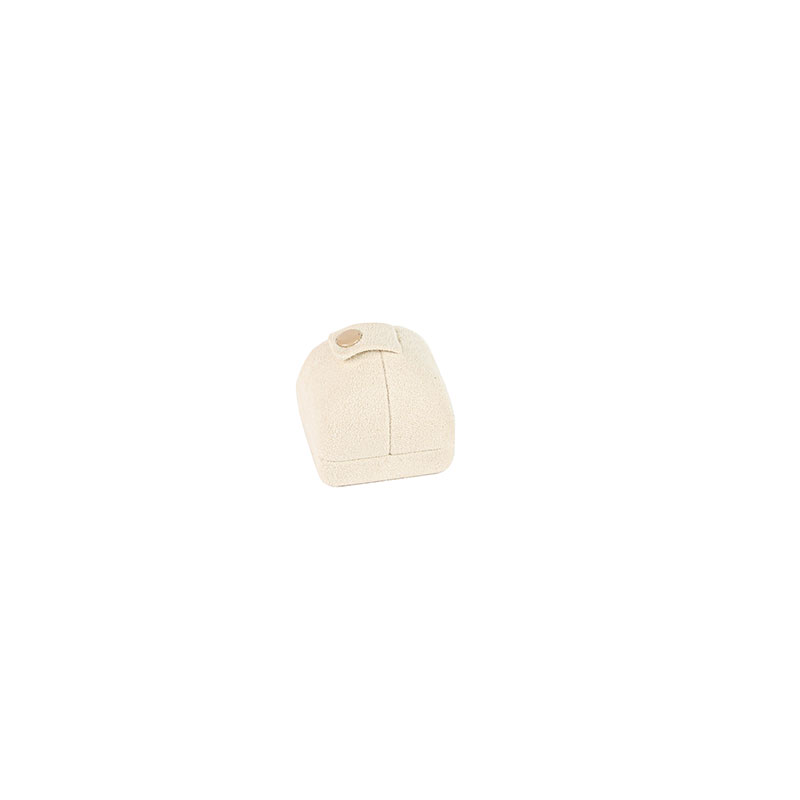 Cream coloured suedette earring box