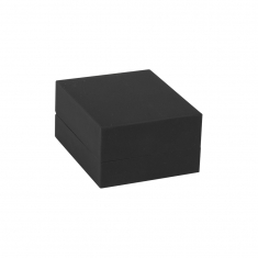 Black soft touch finish leatherette earrings/pendant box