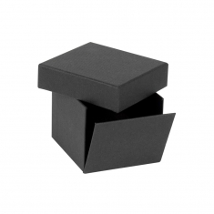 Black soft touch finish leatherette earrings/pendant box