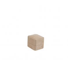 Taupe suede-look ring box