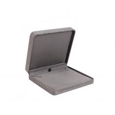 Grey man-made suedette finish necklace box