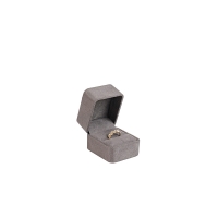 Grey man-made suedette finish ring box