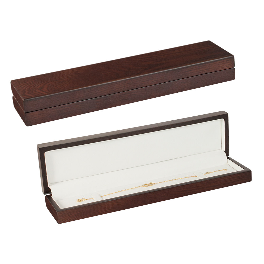 Matt finish varnished dark brown bracelet box