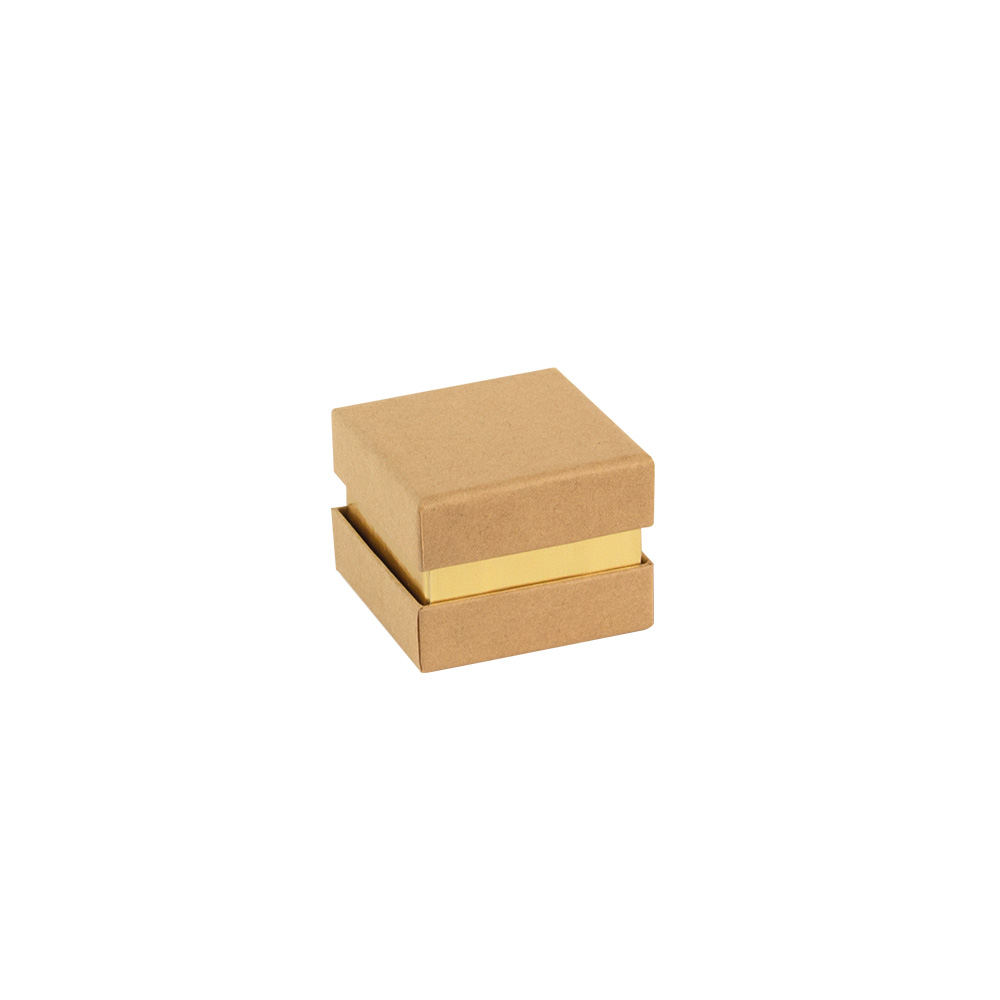 Matt finish kraft card ring box with contrasting gold-coloured centre