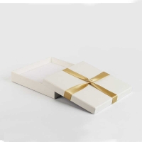 Card jewellery presentation box decorated with satin ribbon