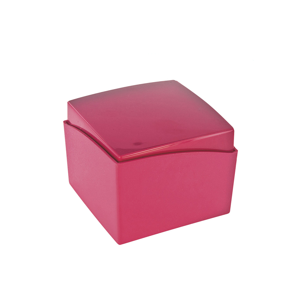 Raspberry matt and gloss finish plastic ring box