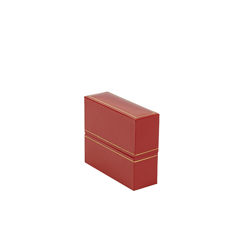 Red leatherette bangle presentation box with gold border