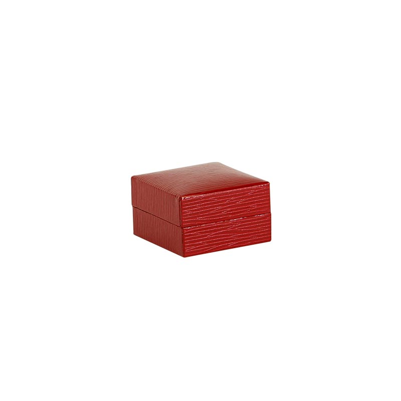 Red veined leatherette earrings/pendant box