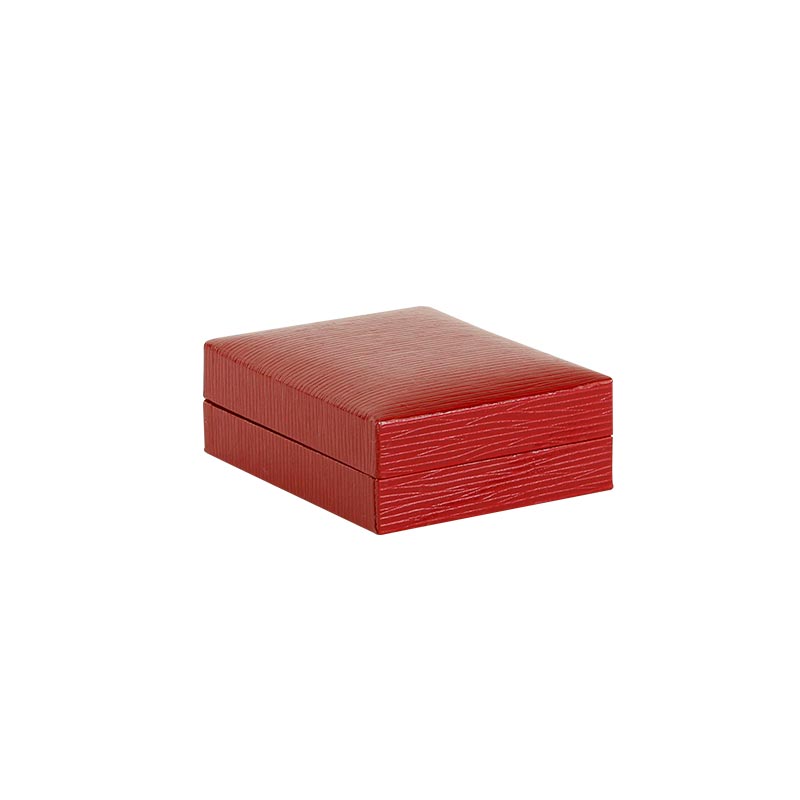 Red veined leatherette earrings/pendant box