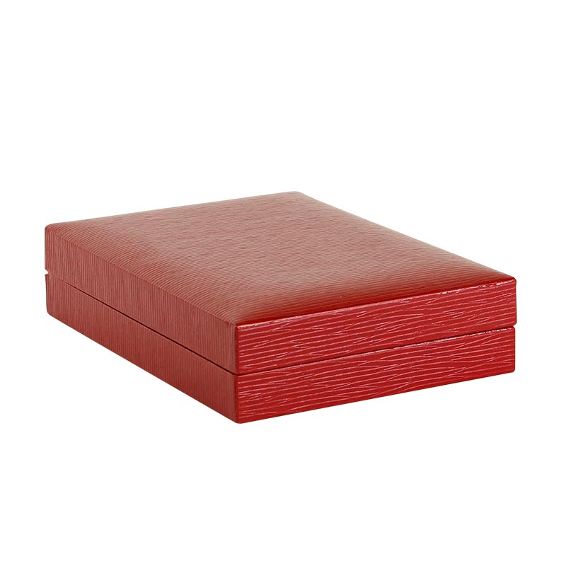 Red veined leatherette necklace box