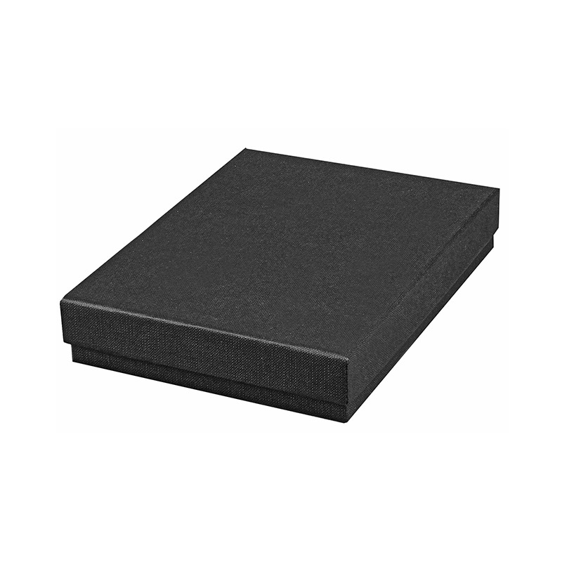 Black matt textured finish card necklace box