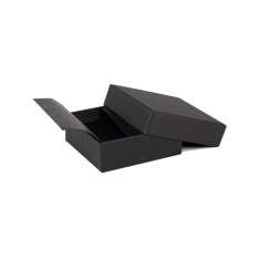 Black matt textured finish card ring box