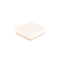 Two tone card ring box, light pearlescent and dark matt finish beige